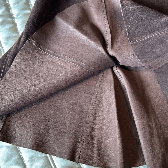 BROWN LEATHER KAREN KANE SKIRT 8 - Picture 10 of 15